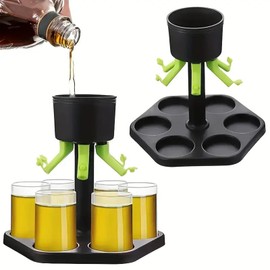 Creative gathering hexagonal wine dispenser, fair pouring dispenser, wine glass tray set, no one can raise fish now, (with 6 cups)