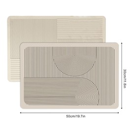2Pcs Dish Drying Mat Set, 50x30cm Absorbent Sink Drainer & Quick-Dry Mats