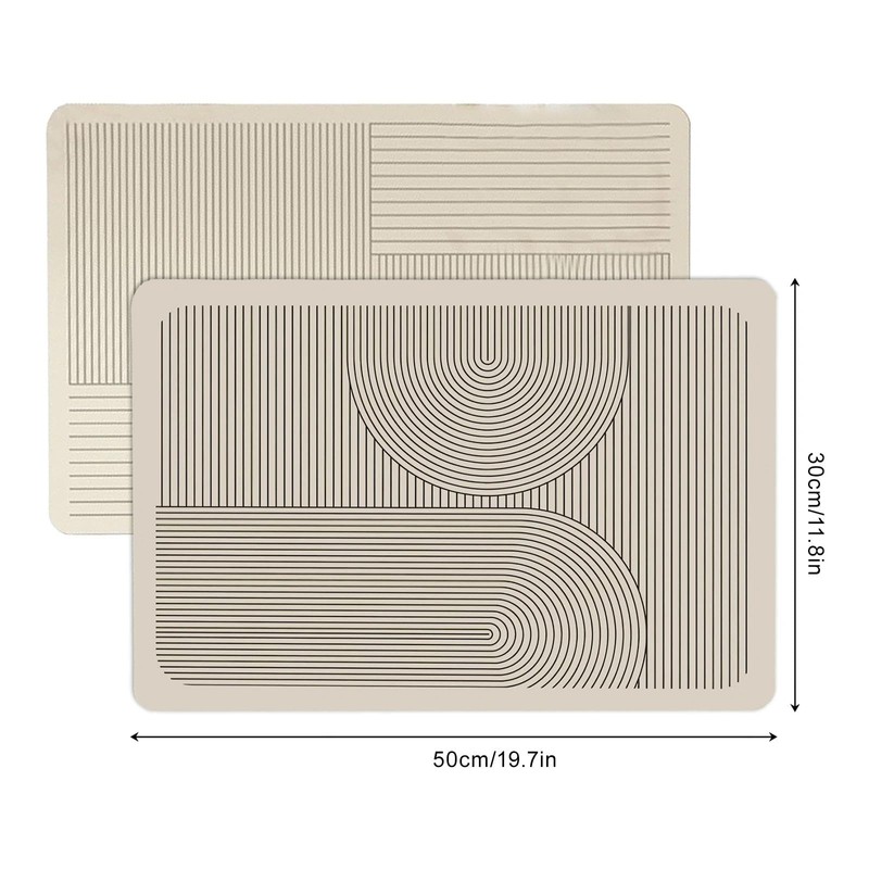 2Pcs Dish Drying Mat Set, 50x30cm Absorbent Sink Drainer &