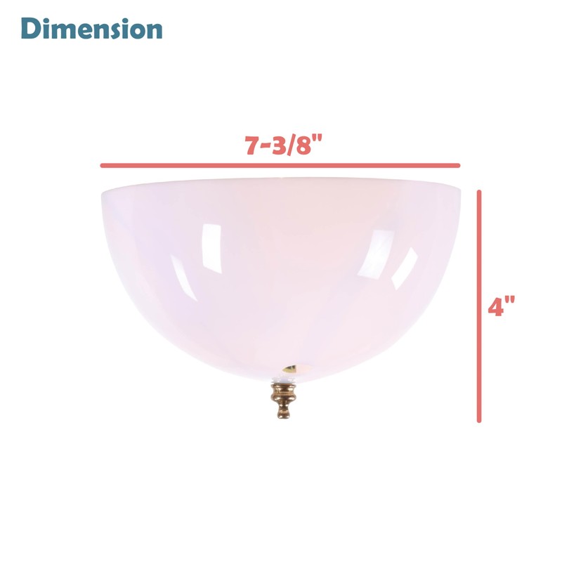 Aspen Creative 28004-15-2, Clip-on Dome Shade in White Finish with