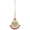 Aheli Exquisite Design Faux Kundan Beaded Earrings Maang Tikka Set
