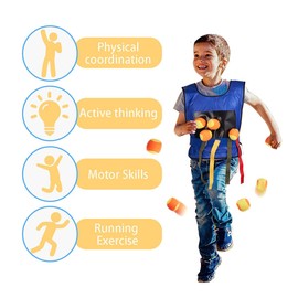 Surplex Dodgeball Game Set, Garden Ball Games for Kids Children, with Sticky Vests 2 In 1 Throwing Target/Pulling Tails, Funny Team Game for Outdoor Strengthen Physical Function