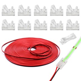 HOMELYLIFE 2Pin COB LED Strip Connectors 8mm Soldless 10 Pack with 16.4ft Extension Cable for 8mm Width COB LED Strip Lights