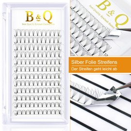 B&Q Eyelash Fans, 5D-D-0.10-9 Eyelash Extensions, Ready-to-Use Eyelashes, Fan, 0.10 Eyelash Extension, Volume Eyelashes, C D Curl, Black (5D-D-0.10, 9 mm)