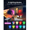 AUDERWIN Solar Spot Lights Outdoor, 9 Lighting Modes RGB, Solar