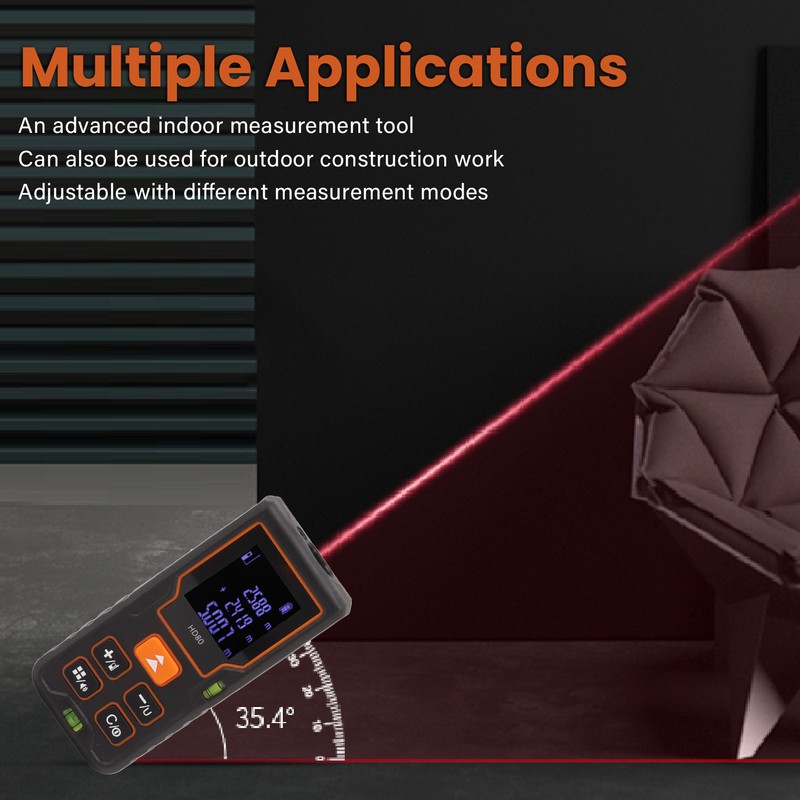 Laser Distance Meter High Accuracy Portable Handheld Rangefinder for Engineering