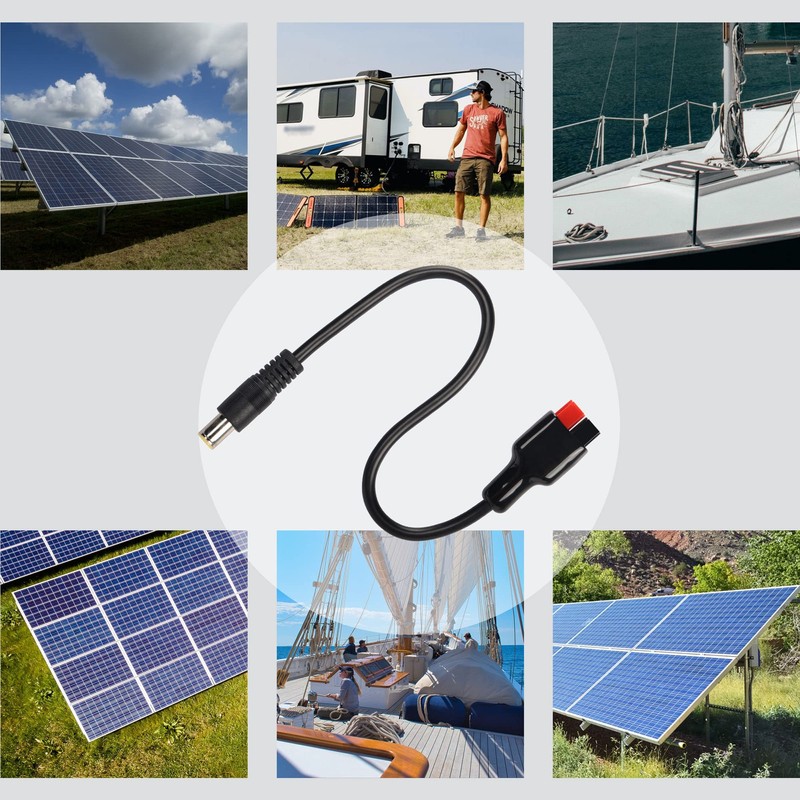 GINTOOYUN 2 Pack DC 8mm Cable with Solar Panel Connector