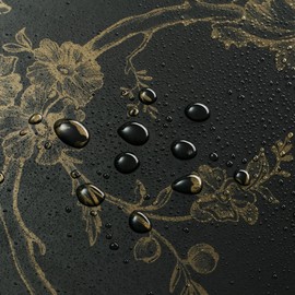 Safiyya 196"x17.3" Gold and Black Wallpaper Floral Birds Contact Paper Peel and Stick Wallpaper for Bedroom Renter Friendly Wallpaper Vinyl Rolls