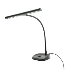 K&M Konig & Meyer 12297.090.55 Piano Lamp | Sturdy Music Light to Reduce Eye Strain While Playing | 12 LEDs, 2500 Lux | 16.338" Gooseneck with Stable Stand for Optimum Position | Black