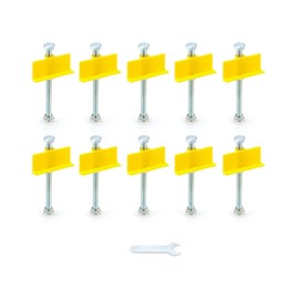 QWORK Tile Locator, 10 Pack Wall Ceramic Tile Level Regulator, 5-90mm(3.5") Adjustable Height, Ceramic Height Adjustment Locator Construction Tool for Building Walls,Doors, Cabinets and Floors