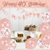 14 Pieces 40th Happy Birthday Decorations,Rose Gold 40th Birthday Party