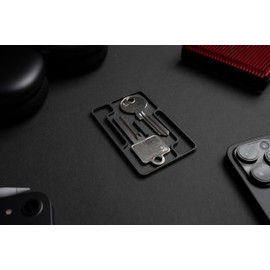 Lockcard Key Slider - Key Holder & Organiser for Slim Wallets, Integrated Key Tray in Wallet Design, Compatible Slim Wallets, Minimalist Key Holder System, gray, Minimalist