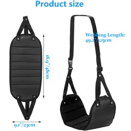 Yeanifeana Portable Airplane Foot Rest for Travel - Adjustable Height Flight Footrest with Carry-On Strap, Ergonomic Foot Hammock Travel Accessories (Black)