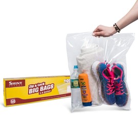 [ PACK OF 50 ] X-Large 3 Gallon Food Storage Bags for Freezer, Meat, Space Organization, Packing, Lunch, or Travels