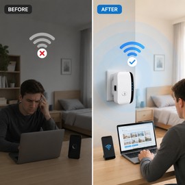 300Mbps WiFi Range Extender for Home – 2.4GHz Repeater with AP Mode and LAN Port for Weak Signal Areas
