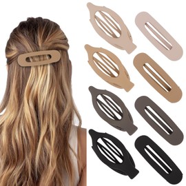 Amariver 8pcs Flat Hair Clips French Claw Clips Flat Hair Clips for Thick Thin Hair Matte Non-slip Hair Clips for Women Girls Alligator Clips 2Styles French Concord Flat Hair Clips Accessories