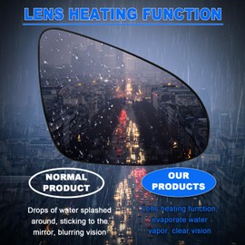 LHCDQSKCW Compatible With Toyota Camry 2012 2013 2014 2015 2016 2017, Avalon Hybrid 2013 2014 2015 2016 2017 2018, Passenger Right Side Mirror Glass, Heated Rearview Mirror with Backing Plate