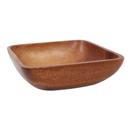 Premier Housewares Large Dark Brown Wooden Fruit Bowl Salad Bowl Serving Bowl Large Bowl Bamboo Fruit Bowl Salad Bowl & Servers 8 cm x 26 cm x 26 cm