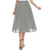 EXCHIC Women's Casual Chiffon Elastic Waist One Line Pleated Midi