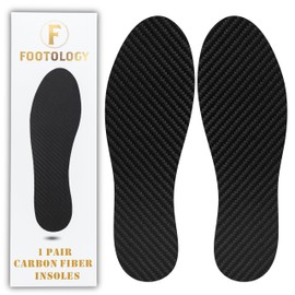 Footology Carbon Fiber Insoles-1 Pair | Rigid Carbon Fiber Shoe Insert for Recovery | Turf Toe,Morton Toe,Foot Fractures,Arthritis,Hallux Rigidus and Limitus| Men 5.5-6 Women 6.5-7