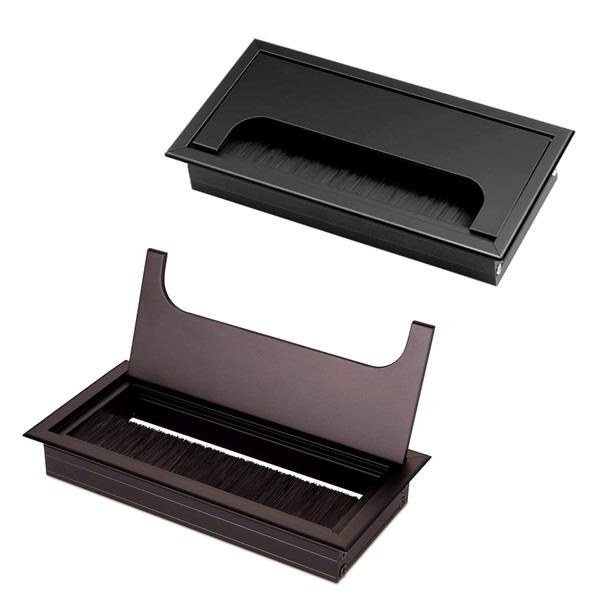 Cable Grommet, Aluminium Alloy Desk Duct, Rectangular Cable Hole with