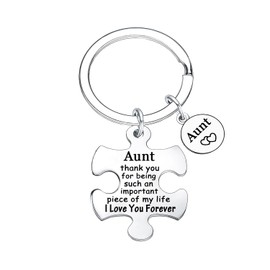Aunt Keyring from Niece Nephew Auntie Keychain Mother's Day Gifts for Aunt Christmas Birthday Gifts for Aunt