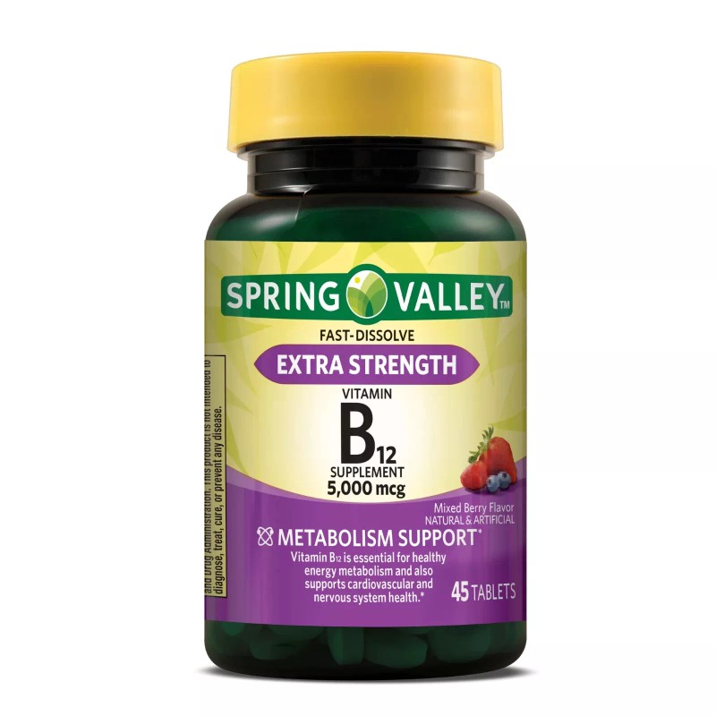 Spring Valley Extra Strength Vitamin B12 Metabolism 5000 mcg, 45