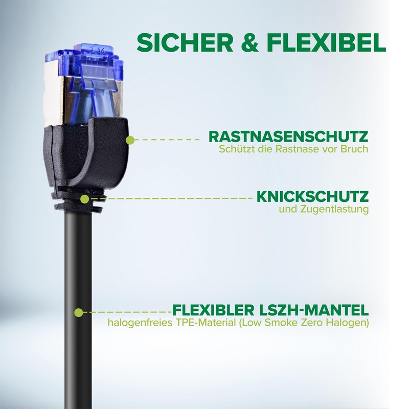 InLine® Patchkabel Slim, Cat.6A, S/FTP, TPE (LSZH) flexibel, PoE, Kupfer