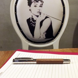 LACHIEVA LUX Elegant Walnut Rollerball Pen Set.Nice Wood Roller Pen with German-made Refill. Luxury Wooden Writing Pen for Men, Women. Executive, Office Gift (Walnut)