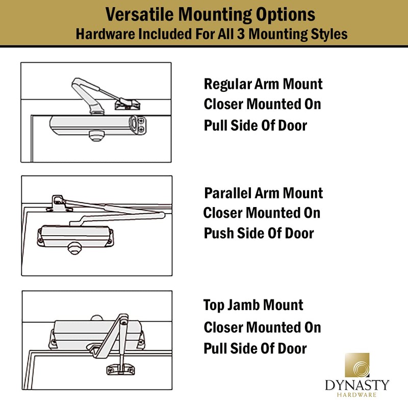 Dynasty Door Closer Adjustable Spring Size 3-6 Hydraulic Automatic Door