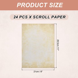 sourcing map 24 Sheets Vintage Cotton Paper Printer Edge Paper Thick 120 GSM, Classic Aged Map for Letter Writing, Invitations, Wedding-8 x 11 Inch,Soft Beige