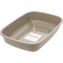 GarPet Cat Litter Tray in 5 Sizes, Without Lid, Toilet for Cats and Rabbits, Kitten/Rabbit Toilet Bowl, Grey, Square, Junior
