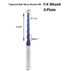 Tapered Ball Nose End Mill Carbide CNC Router Bit 1/4