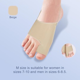 Twoyu Bunion Corrector for Women and Men, Big Toe Straightener, Relief Splint Pads, Brace Socks Corrector, Hallux Valgus (Beige)