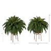 Nearly Natural 32in. Artificial Boston Fern Plant with Metal Planter