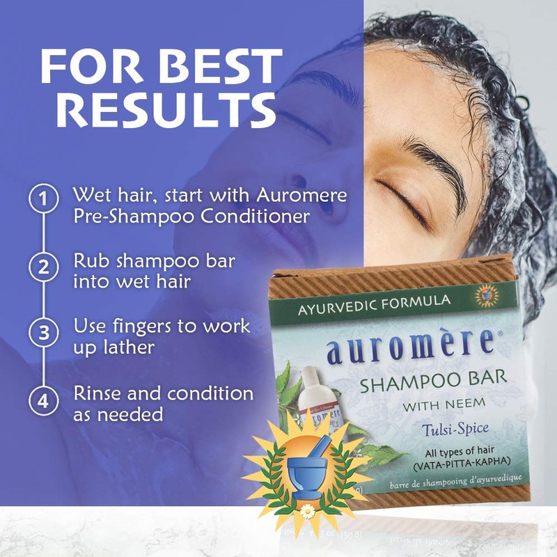 Auromere Ayurvedic Shampoo Bar - Eco Friendly, Handmade, Vegan, Cruelty
