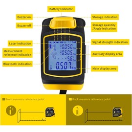4-in-1 Laser Tape Measure with Laser Level Crosshairs |130ft/40m Laser Distance+16ft/5m AutoLock Tape | Backlit LCD Display (Ft/Inch/M/mm) | for DIY,Construction, Interior Design | (Yellow)