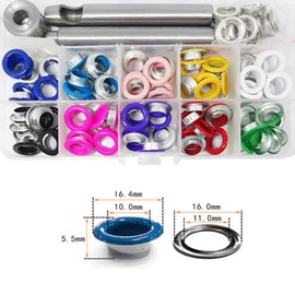 200 Sets Multi-Color Grommet Kit 10mm Metal Grommets Eyelets with Installation Tools for Shoes Clothes Belt Bag DIY Project