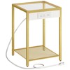 HOOBRO Side Table with Charging Station, End Table with USB