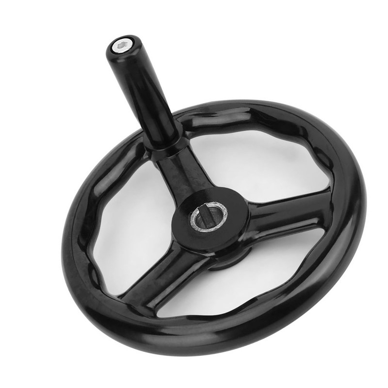 200*18mm Black Anti slip Bakelite 3 Spoked Lathe Handwheel with