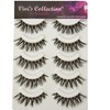 Vivis 5 Pairs Natural Lashes Handmade Eyelashes Wispy Long Thick Black Ultra Soft Clear Band False Cat Eye Multipack Set - S1
