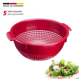 Westmark 2126221R Colander with Recessed Grips and Attachment Racks, Plastic, Red