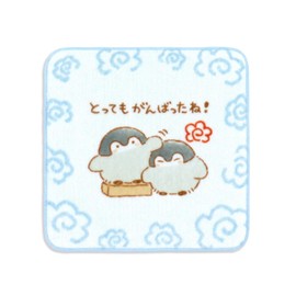 Koupenchan 53-0050070 Towel Handkerchief, Blue Print, Approx. 9.8 x 9.8 inches (25 x 25 cm)