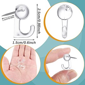 Tenare Ganchos de Chinchetas Tachuelas con Cabeza de Plástico Tachuelas de Pared Transparentes Clavos Colgantes Chinchetas Decorativas para Mapa Tablón de Anuncios de Corcho Fotos, Transparentes (50)