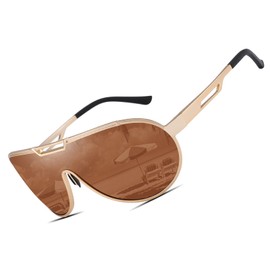 PANNER Retro Aviator Driving Polarized Sunglasses for Men Al-Mg Metal Frame Ultra Light(Gold Frame/Grey Lens)