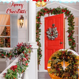 NONSTOP Khahi Velvet Ribbon Bows for Christmas Tree 24 PCS Bow Tree Topper 5x7 Inch Velvet Bows Ornaments for Christmas Trees Decorations Gifts Party Door Garland Wreath Decor