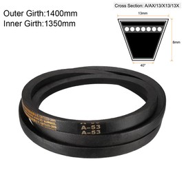 sourcing map A-53 Drive Belt 53 Inch Pitch Length Industrial Rubber Transmission Belt