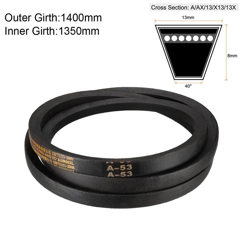 sourcing map A-53 Drive Belt 53 Inch Pitch Length Industrial