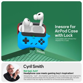 【with Lock】Inesore for Airpods Pro 2nd Generation Case with Cleaner Kit,Compatible with AirPods Pro 2019 and Airpods Pro 2nd 2023/2022,Classic Handheld Game Console Design Protective Case(Red Blue)