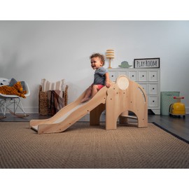 Avenlur Nima Indoor Slide - Elephant Shape Montessori Waldorf Style - Safe, Sturdy, and Reliable - Perfect Indoor Play Space for Developing Motor Skills and Balance in Toddlers and Kids Ages 1 to 5yrs